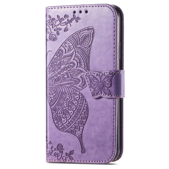 Etui z klapką do Motorola Edge 50 Ultra, Butterfly, fioletowe