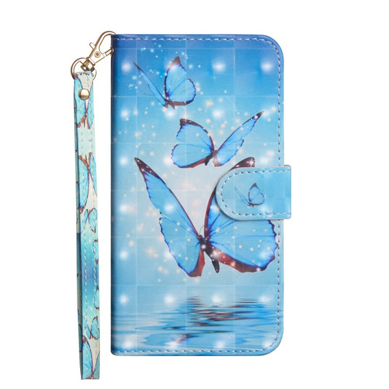 Etui Wallet do Xiaomi Redmi 9, Light Spots Decor, Blue Butterflies