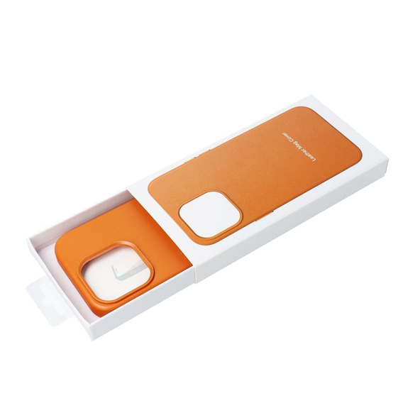 Etui Leather Mag Cover do iPhone 14 Plus, Pomarańczowy