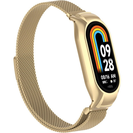 Pasek Bransoleta Milanese do Xiaomi Smart Band 10 / 9 / 8, Retro Złoty
