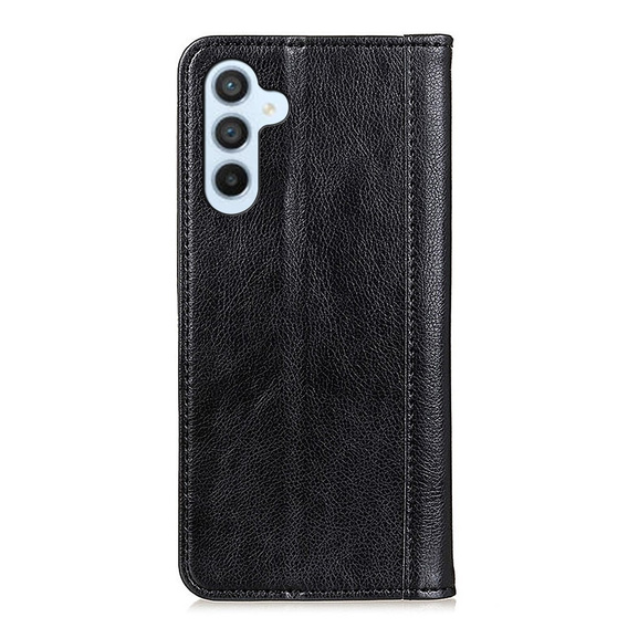 Etui z klapką do Samsung Galaxy S25 FE, Split Leather, czarne
