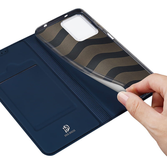Etui z klapką Dux Ducis do Xiaomi Redmi Note 14 4G, Skin Pro, granatowe