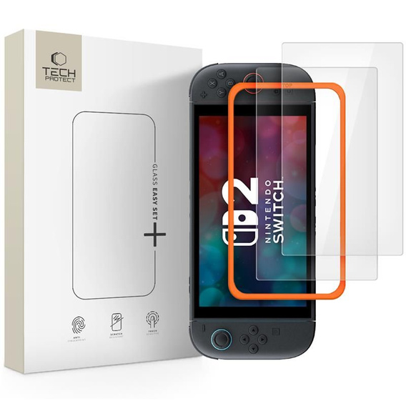 Tech‑Protect Easy Set+ – szkło hartowane do Nintendo Switch 2 (zestaw 2 sztuk)