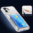Etui do iPhone 16 Plus, Card Holder Kickstand, przezroczyste