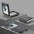 Etui do Samsung Galaxy Z Flip7, CASEME Litchi Leather, czarne