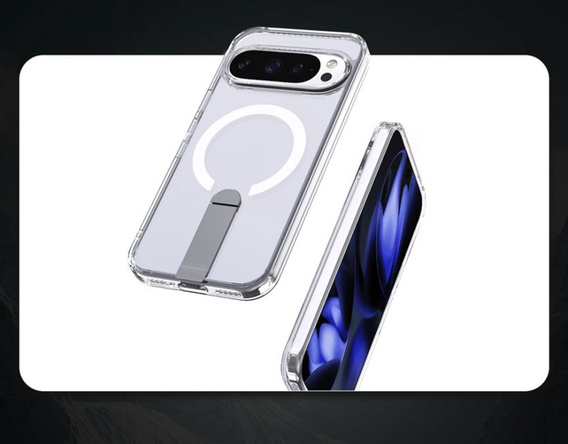 Etui do Google Pixel 10 Pro XL, Fusion Hybrid, do MagSafe, z podstawką, przezroczyste