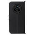 Etui z klapką do Realme 14 Pro+ 5G, Crossbody Leather Wallet, czarne