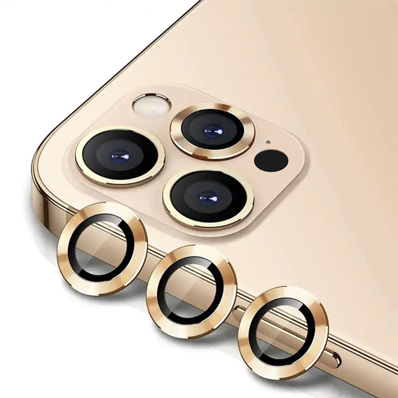 Szkło Hartowane na Aparat (Obiektywy) do iPhone 13 Pro / 13 Pro Max, Gold