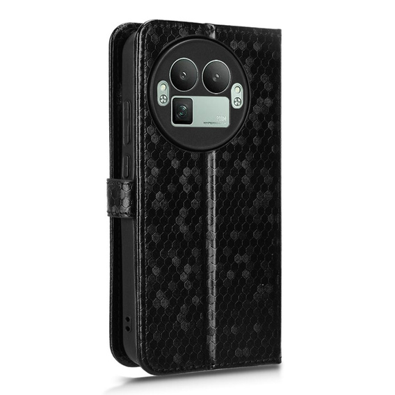 Etui z klapką do Realme GT 8 Pro, Wallet Rhombus, czarne