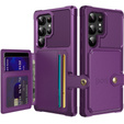 Etui do Samsung Galaxy S24 Ultra, Card Holder Kickstand, fioletowe
