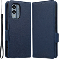 Etui z klapką do Nokia X30 5G, Wallet Litchi Magnet Case, granatowe