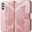 Etui z klapką do Samsung Galaxy A56 5G, Butterfly, różowe rose gold