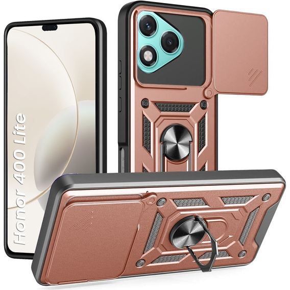 Etui pancerne do Honor 400 Lite, CamShield Slide, różowe