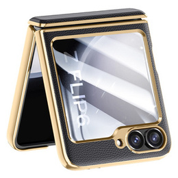 Etui Litchi Leather do Samsung Galaxy Z Flip7 FE / Z Flip6, czarne