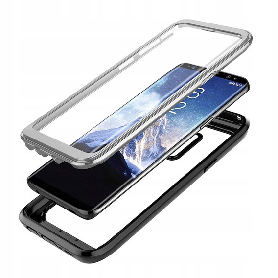 Etui do Samsung Galaxy S9, Shockproof, z folią, czarne / szare