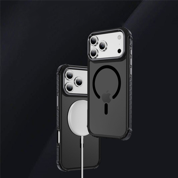 Etui pancerne do iPhone 17 Pro Max, Matt Case, do MagSafe, matowe z czarną ramką