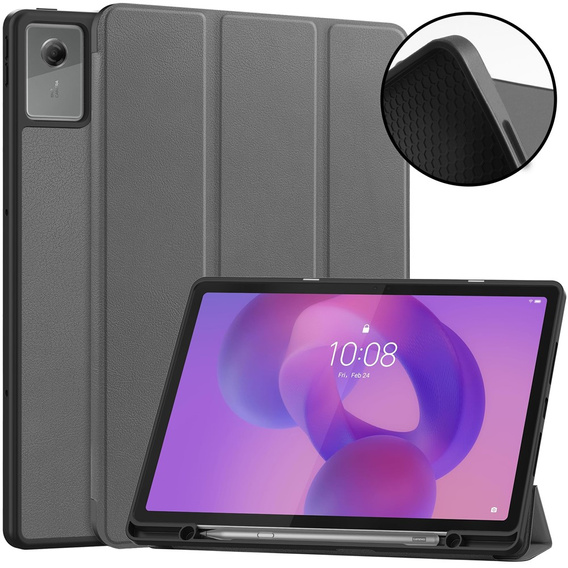 Etui do Lenovo Idea Tab Plus, Smartcase, szare