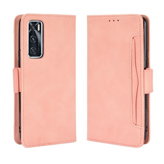 Etui z klapką do vivo V20 SE / vivo Y70 2020, Card Slot, różowe