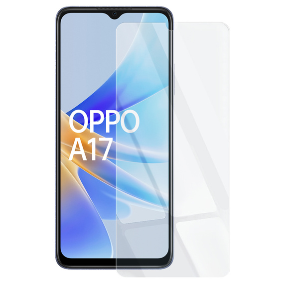 Zestaw Etui z klapką do Oppo A17, Card Slot, Czerwone + Szkło 9H