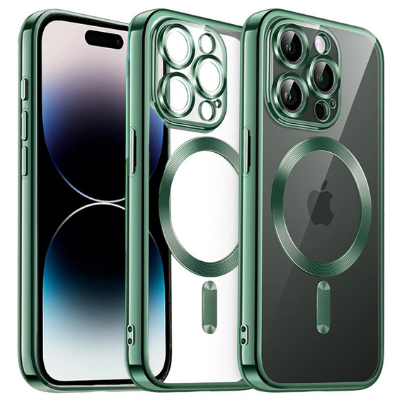 Etui do iPhone 14 Pro, Electro MagSafe, zielone + Szkło na ekran