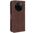 Etui z klapką do Realme 14 Pro 5G, Card Slot, brązowe