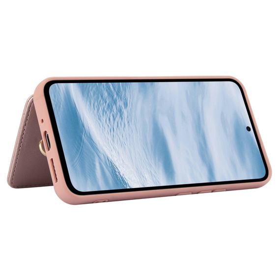 Etui do Samsung Galaxy A55 5G, Leather Flower Card Slot, różowe