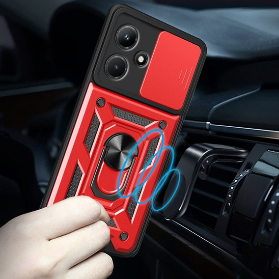 Etui pancerne do Infinix Hot 30i, CamShield Slide, czerwone
