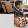 Etui CASEME do Samsung Galaxy S22 Ultra, Leather Wallet Case, brązowe