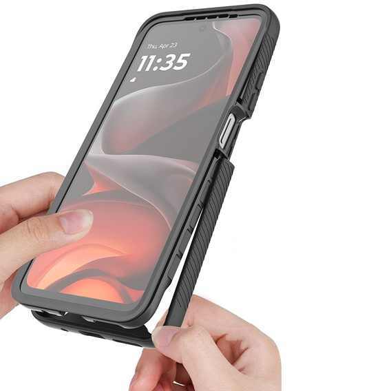 Etui do Motorola Moto G15 / G15 Power, Shockproof, z folią, czarne