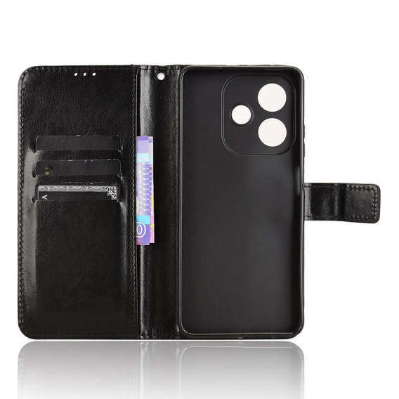 Etui z klapką do Oppo A40 / Oppo A40m, Crazy Horse Wallet, czarne