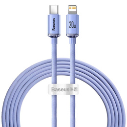 Baseus kabel Crystal Shine USB-C - Lightning 2,0 m 20W - fioletowy