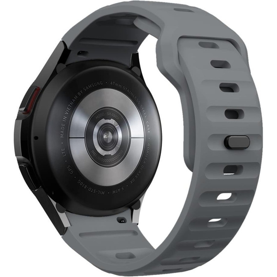Pasek Silikonowy do Samsung Galaxy Watch 4/5/6/7/FE 40/42/43/44/45/46/47mm, Ciemny Szary