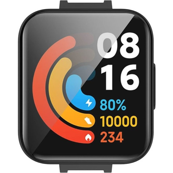 2w1 Etui silikonowe z osłoną na ekran dof Xiaomi Redmi Watch 2 Lite, Czarne