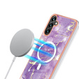Etui do Samsung Galaxy A54, do MagSafe, Marble, fioletowe
