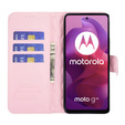 Etui z klapką do Motorola Moto G24 / G24 Power / G04, Rhombus Crossbody Leather, różowe rose gold