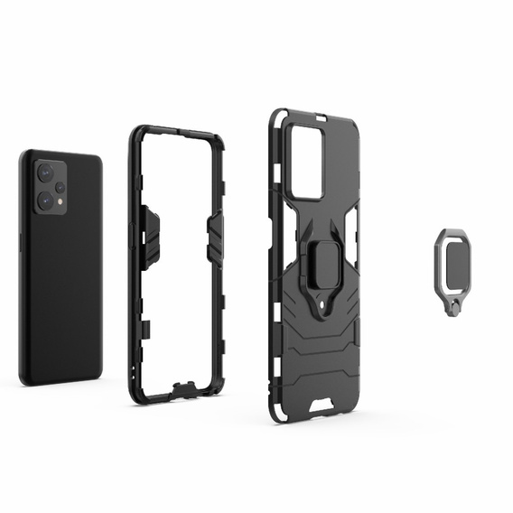 Etui do Realme 9 Pro+ Plus / Realme 9 4G, Kickstand Ring, czarne