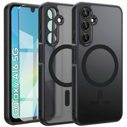 Etui do Samsung Galaxy A16 / A16 5G, do MagSafe, ERBORD Matt Case, czarne + Szkło na ekran