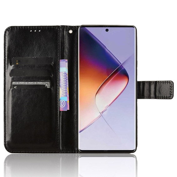 Etui z klapką do Infinix Note 40 Pro, Crazy Horse Wallet, czarne