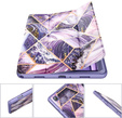 Etui do Samsung Galaxy Tab A7, Suritch Full Body Basic Marble, fioletowe