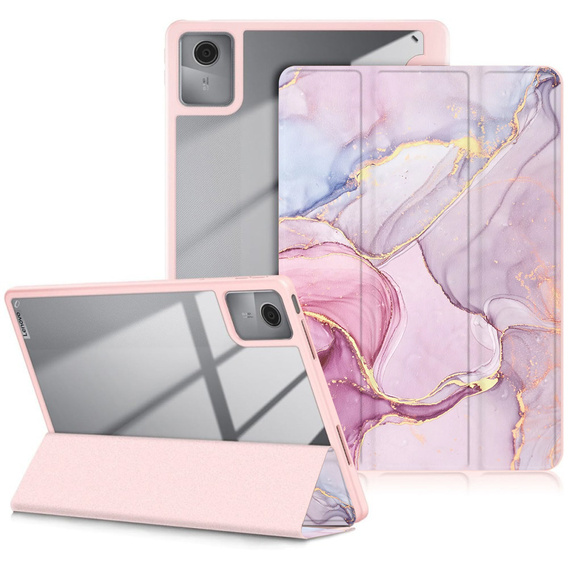 Stylowe etui do Lenovo Tab M11 – Smartcase Hybrid Marble różowe