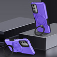 Etui do Samsung Galaxy A15 5G, Kickstand Ring, fioletowe + szkło 9H