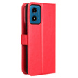 Etui z klapką do Motorola Moto G24 / G24 Power / G04, Crazy Horse Wallet, czerwone