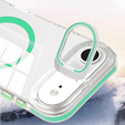 Etui do iPhone Air, do MagSafe, z podstawką, przezroczyste z zielonymi akcentami