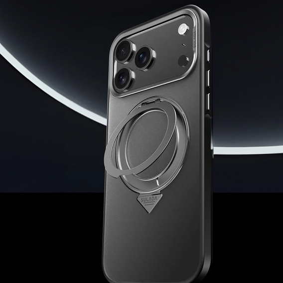Etui SULADA Magnetic Matte z podstawką do iPhone 17 Pro – tytanowe czarne