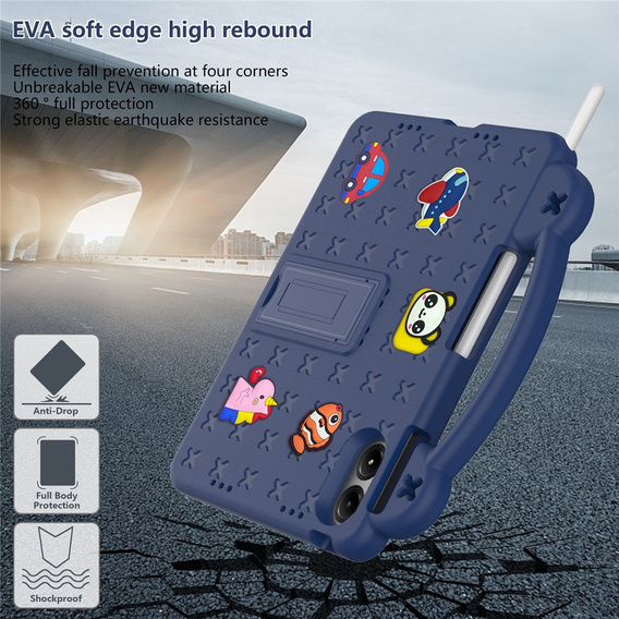 Etui do Xiaomi Redmi Pad 2 Pro, Cute Patterns, z podstawką, granatowe