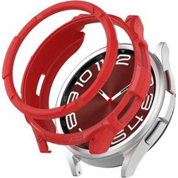 Etui z nakładką bezel ring do Samsung Galaxy Watch 6 Classic 43mm, Czerwone