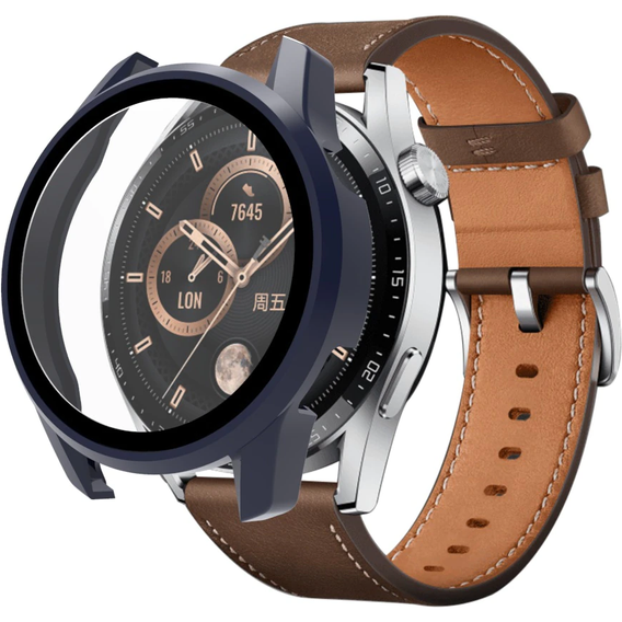 2w1 Etui + Szkło hartowane do Huawei Watch GT 3 42mm, Case, Granatowy