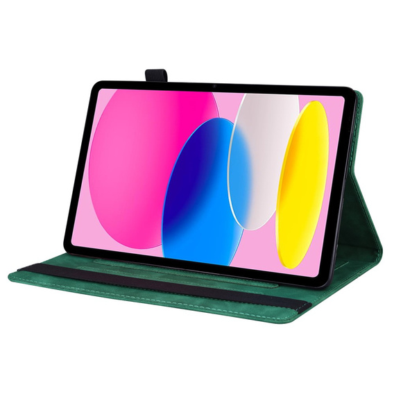 Etui do iPad 10.9" 2022 (10 gen.) / iPad 11" 2025 A16 (11 gen.), Classic, z miejscem na rysik, zielone