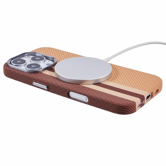 Etui do iPhone 16 Pro Max, Carbon Fiber MagSafe, żółte