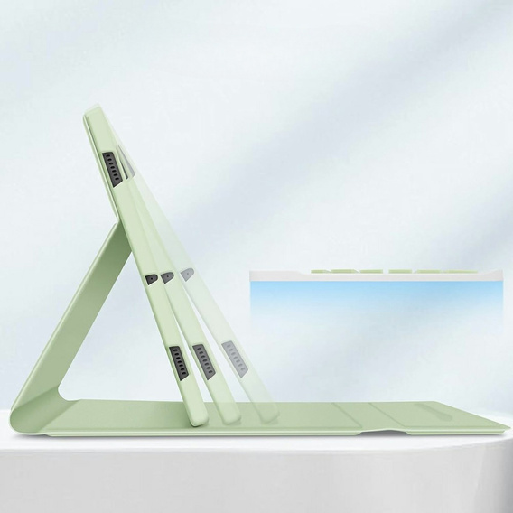 Etui z klawiaturą do Samsung Galaxy Tab S10 FE / S9 FE, Leather Pen Slot, jasnozielone